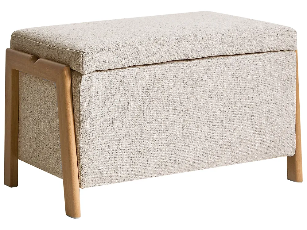 Polsterbank mit Stauraum EDLAND Stoff Beige