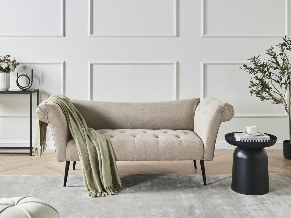 Chaise Longue NANTILLY Fabric Light Brown