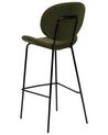 Set of 2 Boucle Bar Chairs Dark Green LUANA_886386