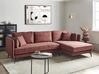 Left Hand Fabric Corner Sofa Burgundy ALTAN_934963