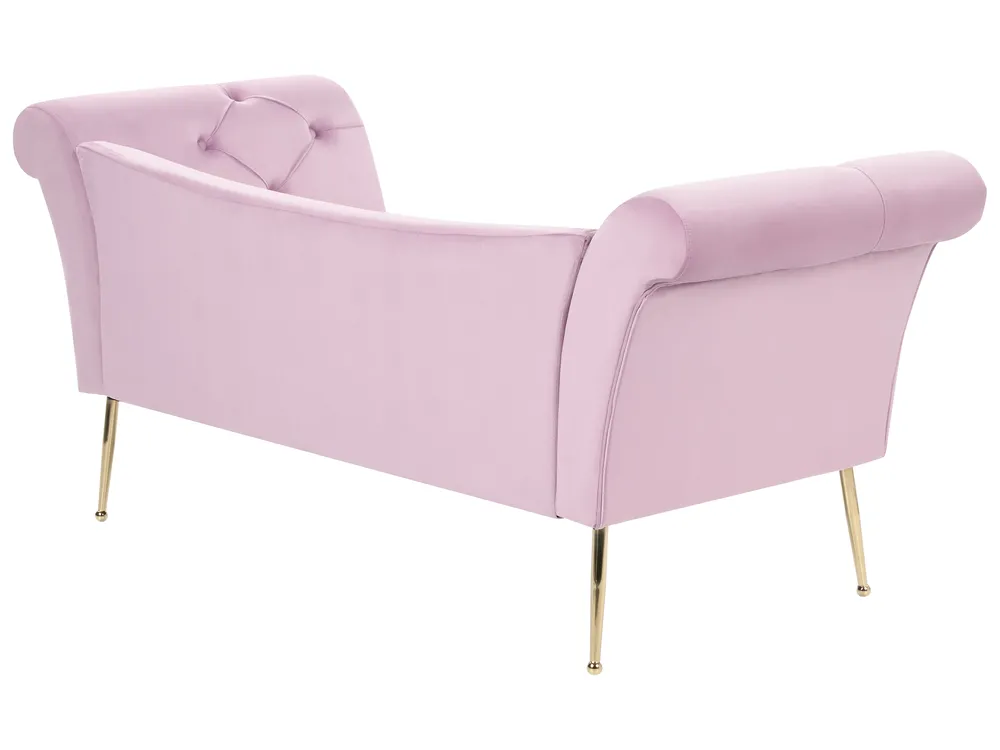 Chaise Longue NANTILLY Velvet Light Violet_943595