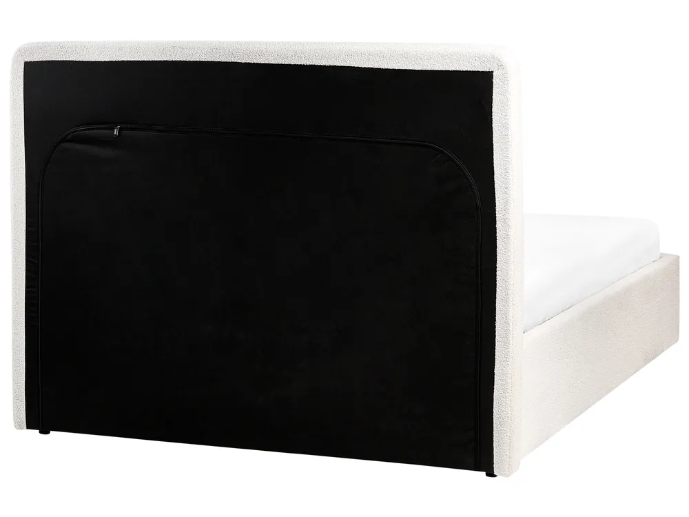 Ottoman Bed BRENON Boucle Off-White 140 x 200 cm (EU Double)_1055933