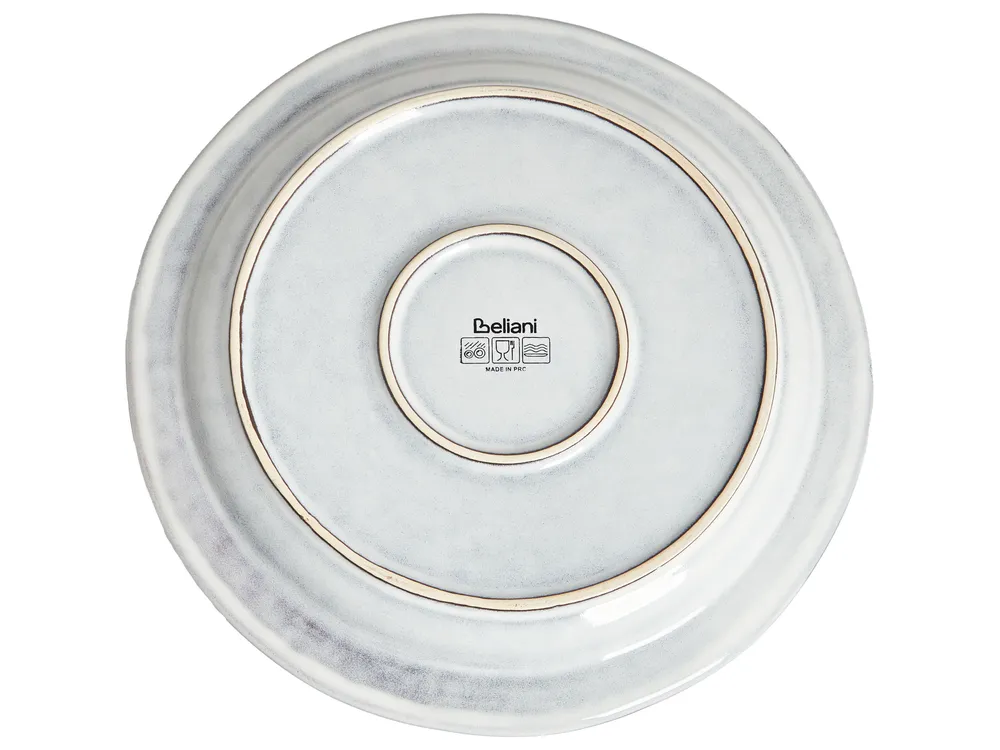 Set of 12 Dinnerware CHIVES Stoneware Light Grey_956453