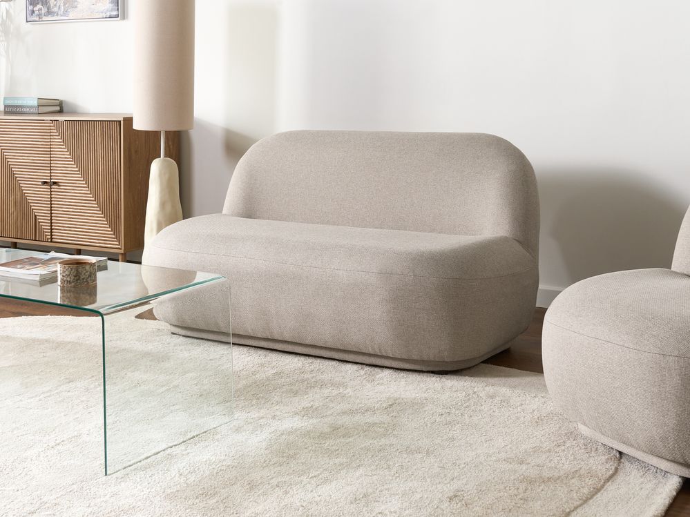 Sofá 2 lugares LOVBERG Tecido Creme