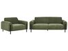 Conjunto de sofás 4 lugares em bombazine verde ASKIM_918494