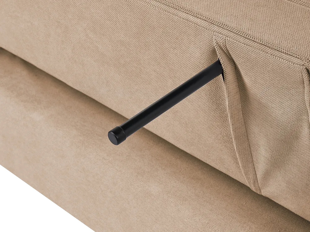 Sofa Bed 2 Seater UTTELA Fabric Light Brown_1079452