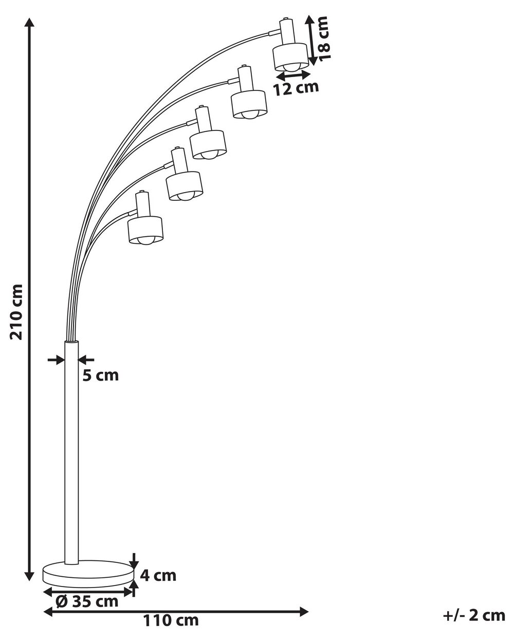 Giraffe 5 light floor lamp clearance