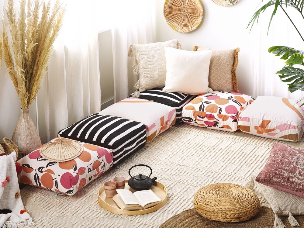 Cotton Floor Cushion 50 x 50 x 20 cm Multicolour MELLAL Beliani.at