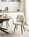 Lot de 2 chaises de salle à manger TIRANO Lin synthétique Beige clair