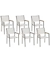 Conjunto de 6 sillas de jardín GROSSETO Acero inoxidable Blanco