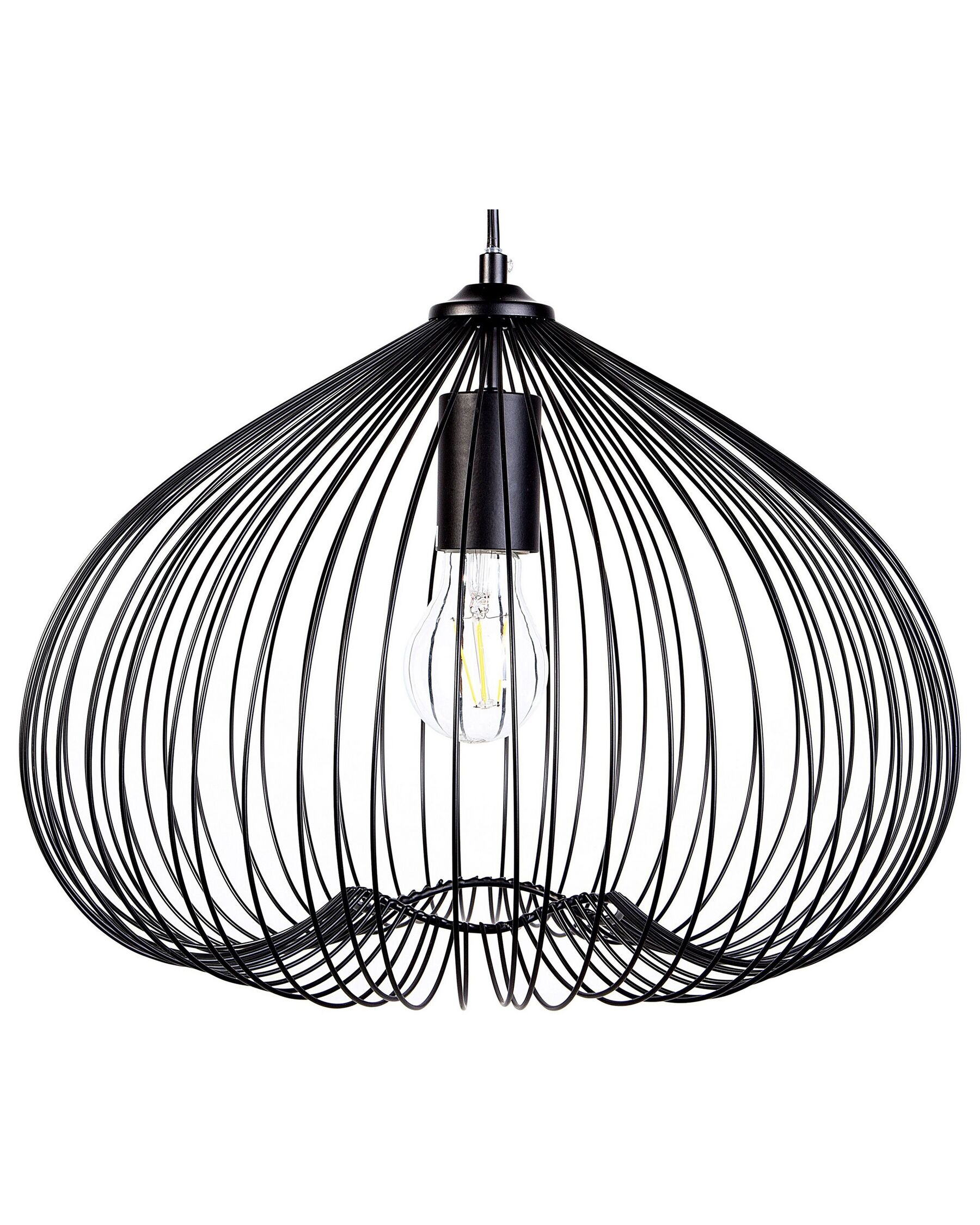 Lampe suspension en métal noir TORDINO_684506
