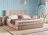 Ottoman Bed LORIENT Boucle Beige 180 x 200 cm (EU Super King)