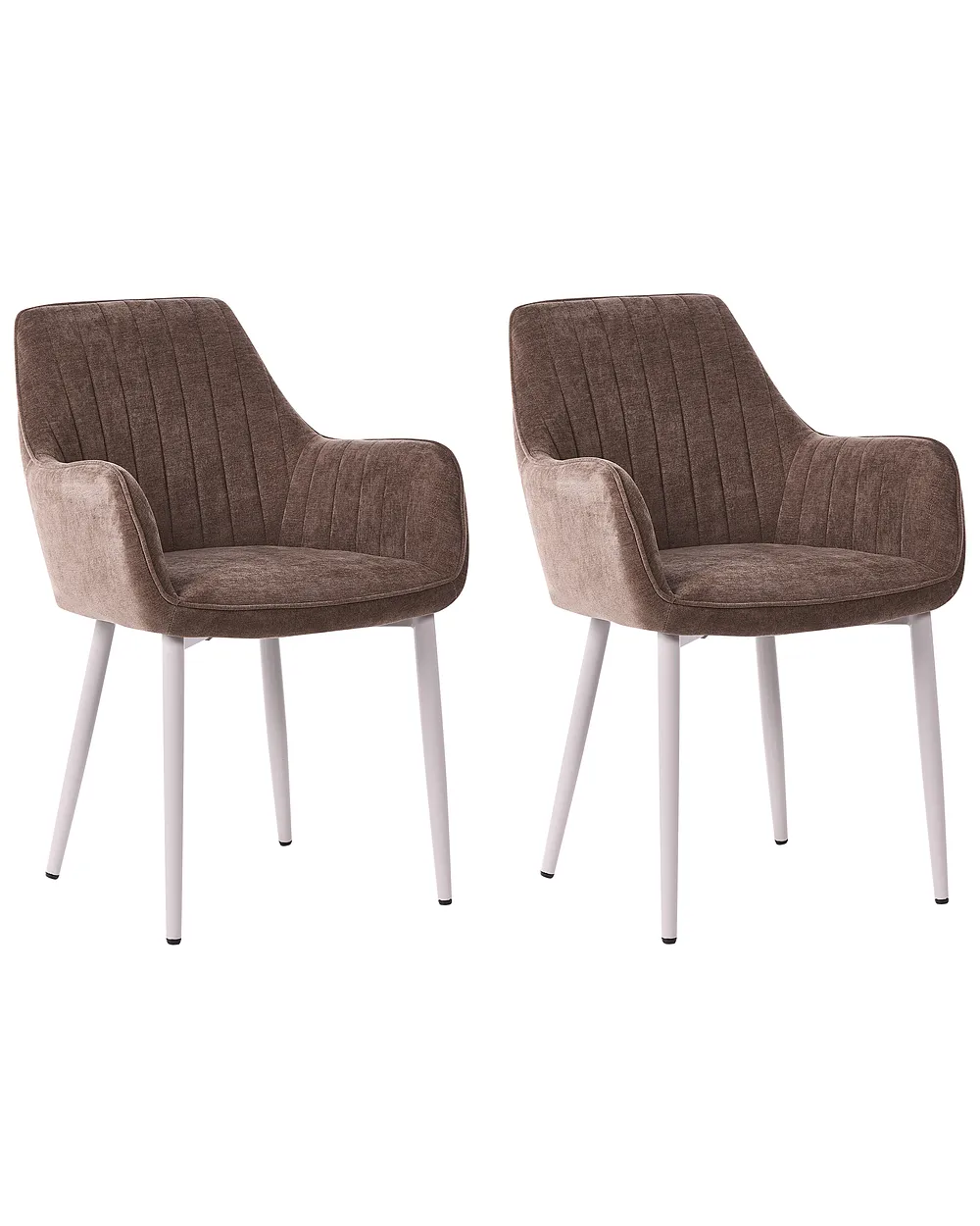 Set of 2 Dining Chairs WELLSTON Fabric Brown_1156662