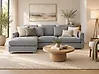 Corner Sofa OSLO Fabric Light Grey Left Hand