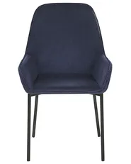 Set of 2 Dining Chairs LOVERNA Corduroy Dark Blue_780020