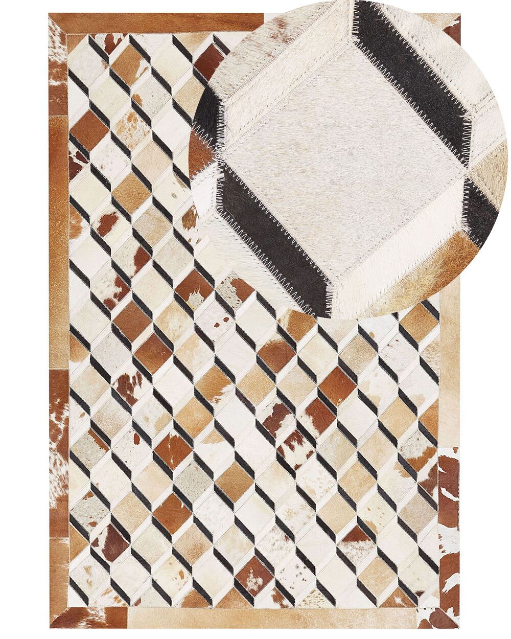 Teppich SERINOVA Braun 140 x 200 cm Echtleder
