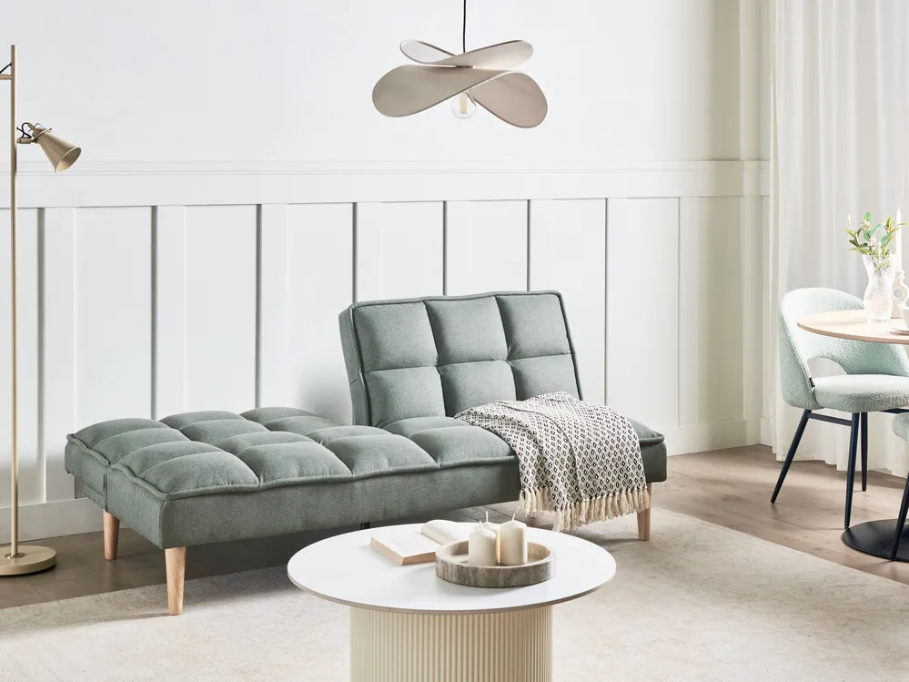 Sofa Bed 3 Seater SILJAN Fabric Green_968702