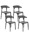 Set of 4 Garden Chairs GUBBIO Black