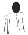 Toaletní stolek se 4 zásuvkami LED zrcadlem a stoličkou bílý/ černý SOYE_845468