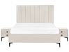 3 Piece Bedroom Set Boucle EU King Size Off-White SEZANNE_939785