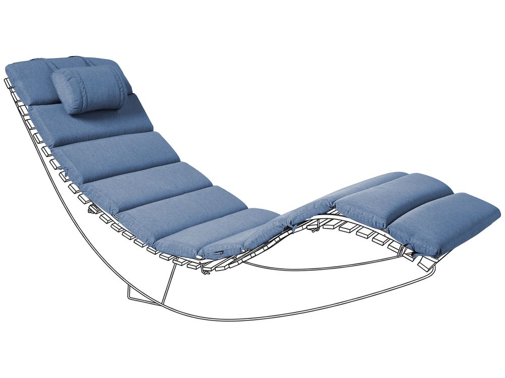 Poduszka na leżak ogrodowy BRESCIA PREMIUM 180 x 60 cm Niebieski