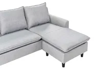 Corner Sofa 3 Seater ELVENES Fabric Light Grey Left Hand_712591