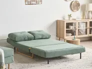 Sofa Bed 2 Seater JERSLEV Fabric Light Green_1011746