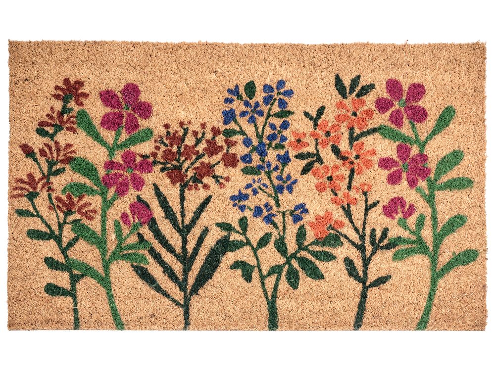 Tapete de entrada TEKKONA Natural 50 x 80 cm Flor Fibra de coco