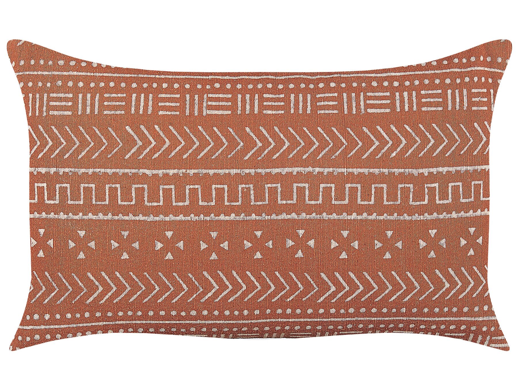 Cotton Cushion Geometric Pattern 35 x 55 cm Orange ORLAYA_838390