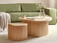 Set of 2 Coffee Tables SALANTI with Storage Rattan Natural_926354