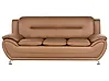 Sofa 3 Seater LEIRA Faux Leather Golden Brown