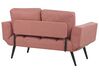 Rózsaszín kárpitozott kanapéágy BREKKE_915303