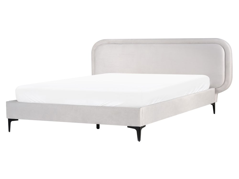 Bed Velvet SUZETTE 160 x 200 cm (EU King Size) Light Grey