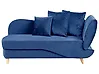 Right-Hand Chaise Longue MERI with Storage Velvet Navy Blue