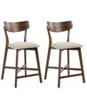 Set mit 2 Barstühlen HOLLY Holz Braun / Beige