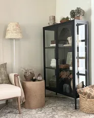 Witryna ze szklaną gablotą NASH 90 cm Metal Czarny_913520