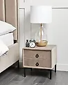 2 Drawer Bedside Table SEZANNE Velvet Taupe