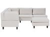 5 Seater Right Hand Modular Fabric Corner Sofa with Ottomane Light Beige UNSTAD_925395