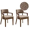 Set of 2 Dining Chairs DALBO Boucle Brown/ Taupe
