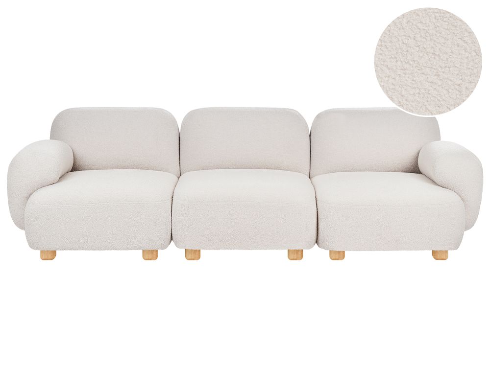 Modulsofa 3-Sitzer AMLI Bouclé Cremeweiss