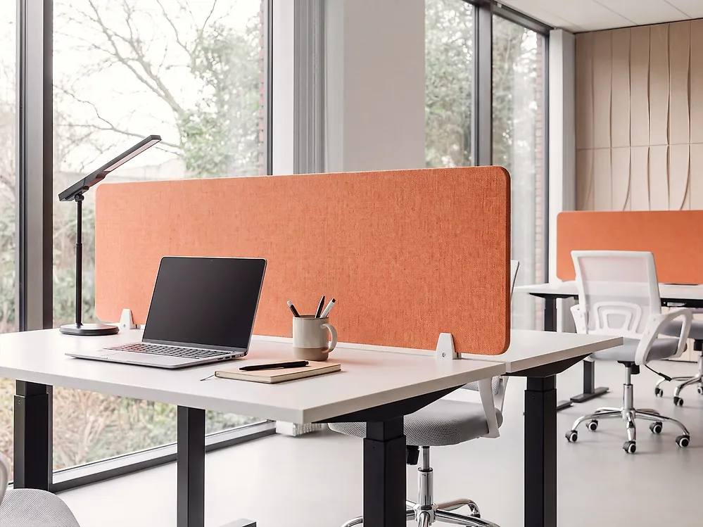 Desk Screen WALLY 130 x 40 cm Light Red_1185937