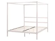 Four Poster Bed Metal LESTARDS 160 x 200 cm (EU King Size) Light Beige_1165344