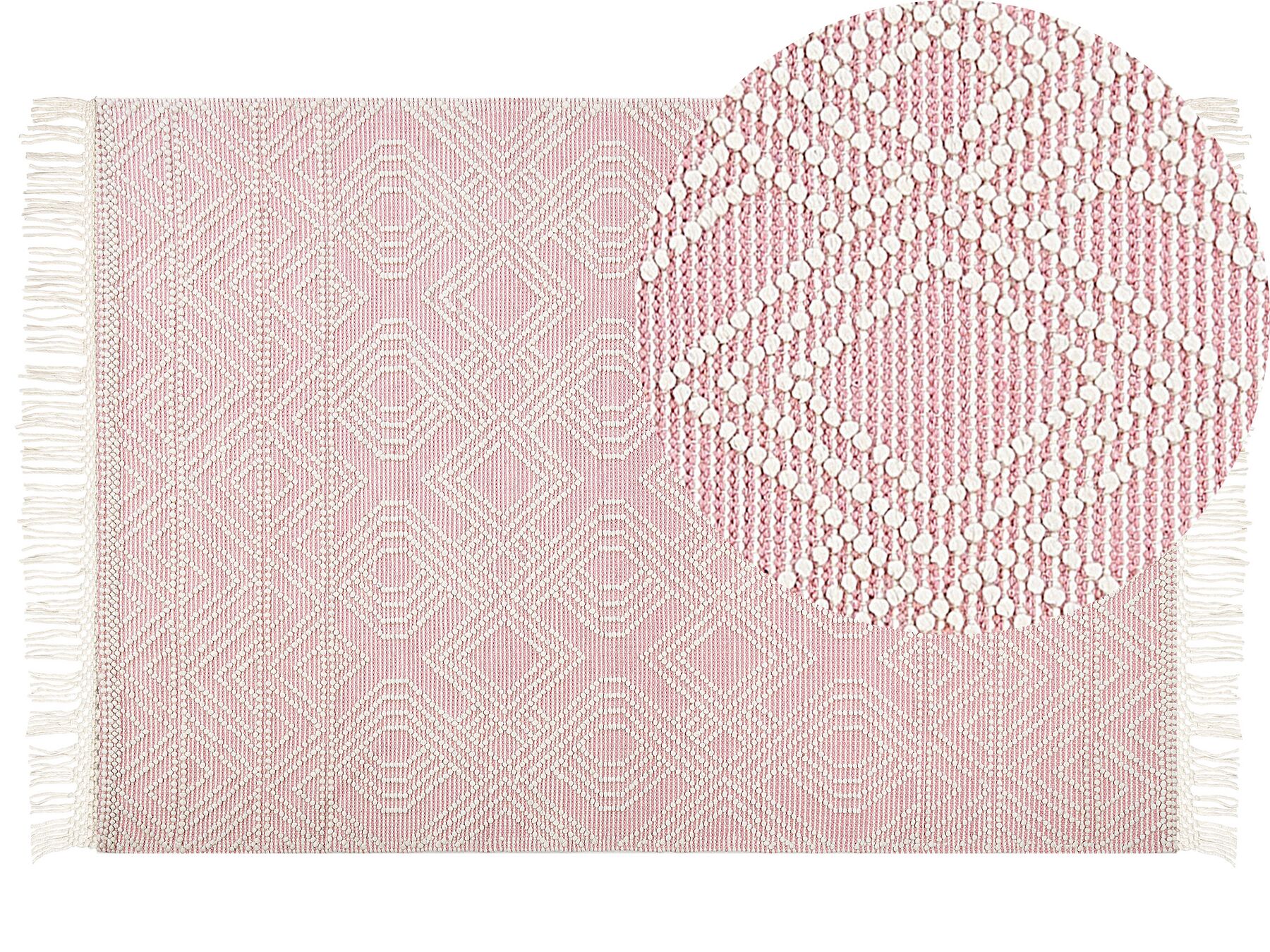 Tappeto lana rosa 160 x 230 cm ADANA_856163