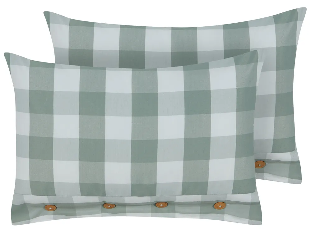 Set of Decorative Cushions TAMNINE 40 x 60 cm Mint Green Checked