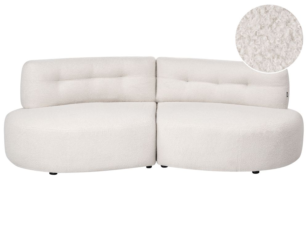 Sofa 3-Sitzer LAERDAL Bouclé Cremeweiß