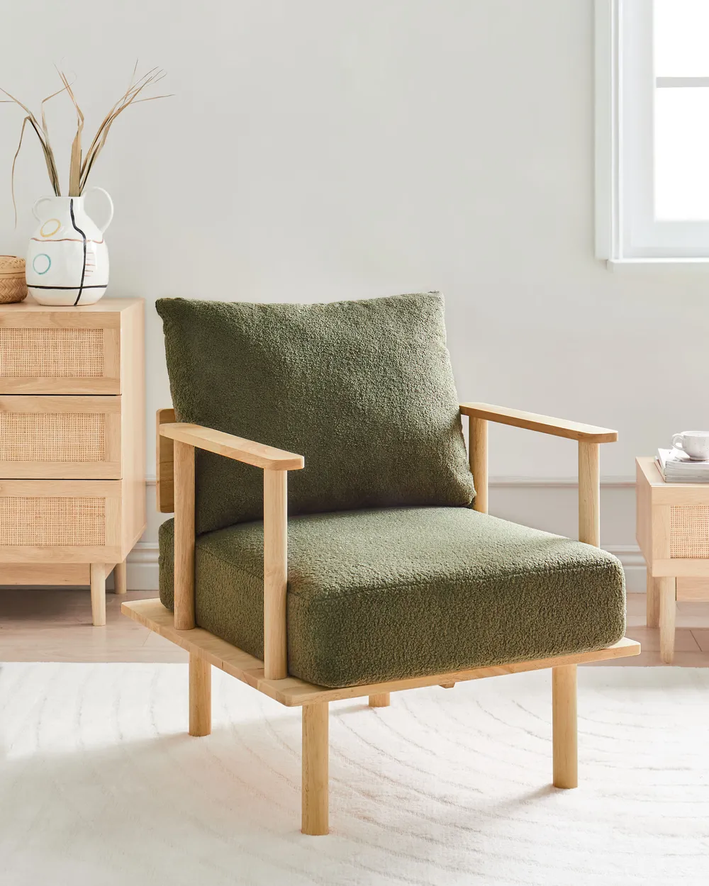 Armchair ASKER Boucle Dark Green