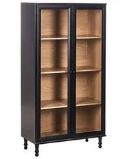 Witryna ze szklaną gablotą TINGLEDALE 80 cm Czarny_949883