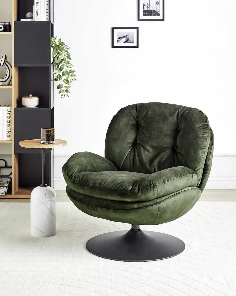 Swivel Chair Green Armchair With Ottoman Velvet Swivel Living Room