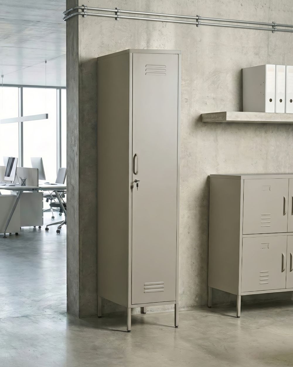Büroschrank FROME Metall Hellbeige