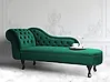 Left-Hand Chaise Longue NIMES Velvet Dark Green